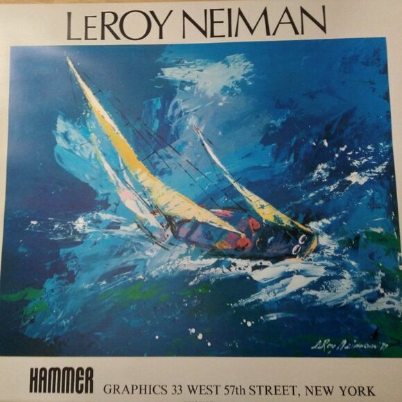 Vintage LeRoy Neiman Hammer Sailing Boat 1978 Print Lithography Original - Picture 1 of 8